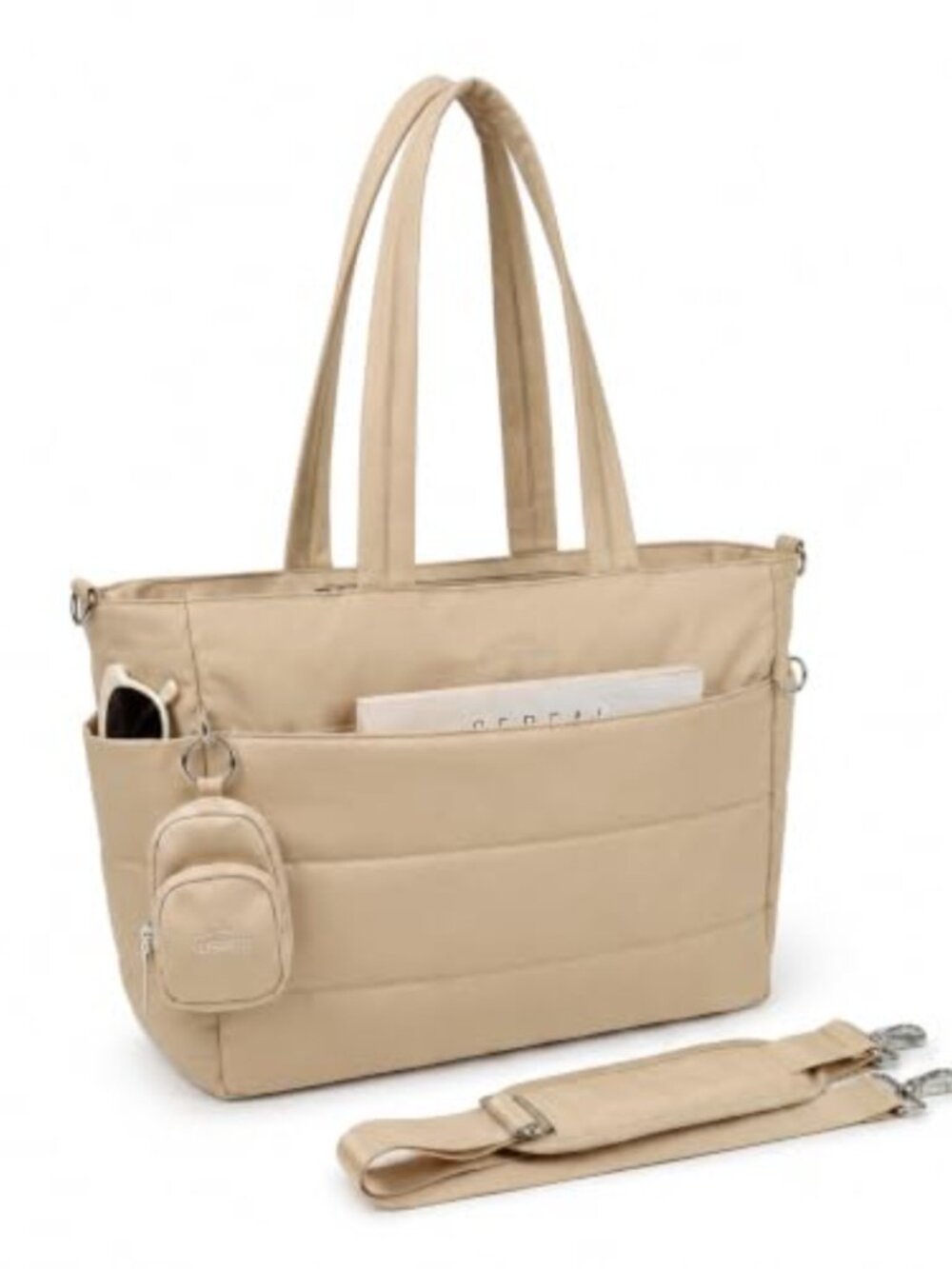 Puffy Tote Bag Large Water-Resistant Polyester Travel Work Laptop Tote